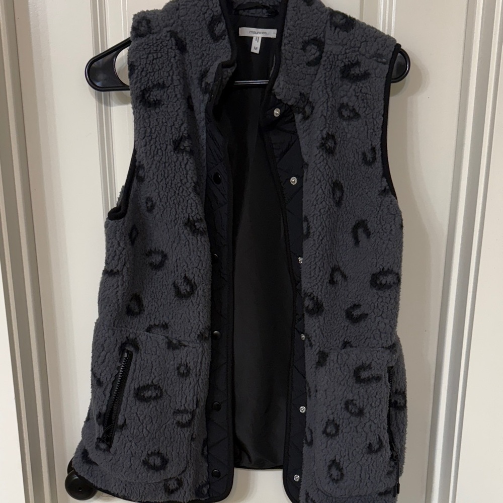 Maurice’s women’s insulated gray leopard print vest